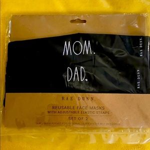 Rae Dunn MOM AND DAD Face Mask Set